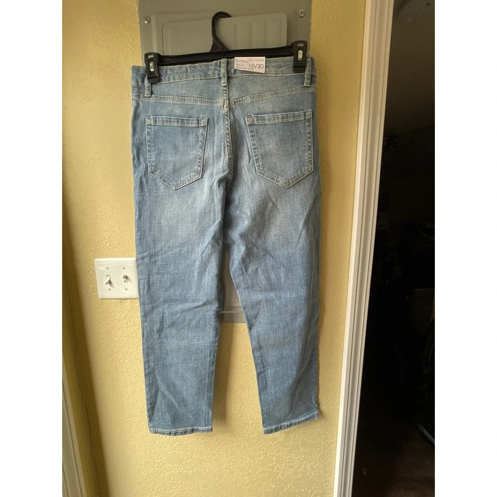 Elle Moss High Rise Slim Straight Ankle 10/30 Jean - Picture 3 of 3
